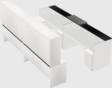 Shared one sided u-shaped reception desk