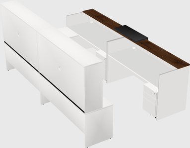 Shared one sided u-shaped reception desk