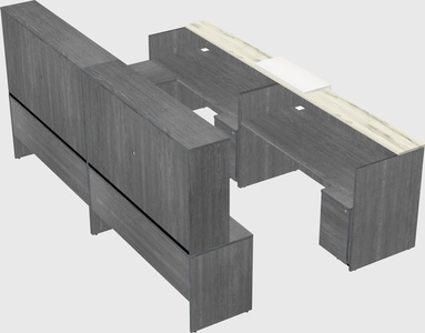 Shared one sided u-shaped reception desk
