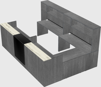 Shared one sided u-shaped reception desk