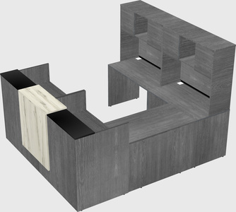 Shared one sided u-shaped reception desk
