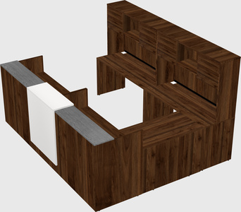 Shared one sided u-shaped reception desk