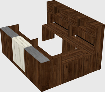 Shared one sided u-shaped reception desk