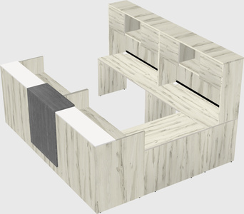 Shared one sided u-shaped reception desk
