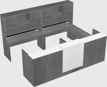Shared one sided u-shaped reception desk