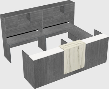 Shared one sided u-shaped reception desk