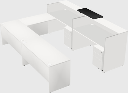 Shared one sided u-shaped reception desk