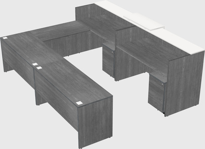 Shared one sided u-shaped reception desk