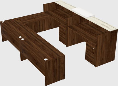 Shared one sided u-shaped reception desk