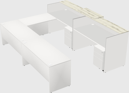 Shared one sided u-shaped reception desk