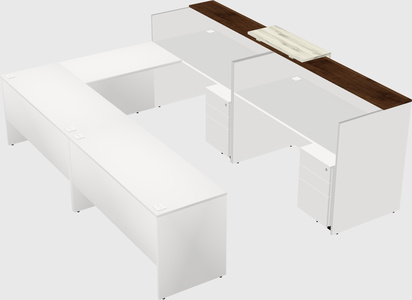 Shared one sided u-shaped reception desk