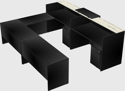 Shared one sided u-shaped reception desk