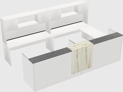 Shared one sided u-shaped reception desk