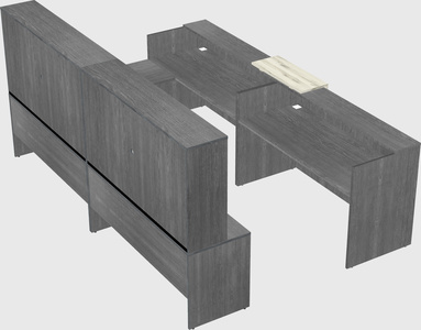 Shared one sided u-shaped reception desk