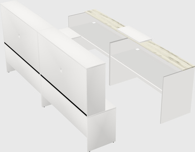 Shared one sided u-shaped reception desk