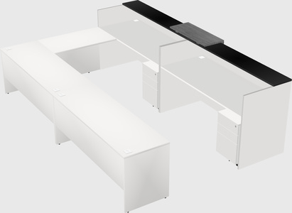 Shared one sided u-shaped reception desk
