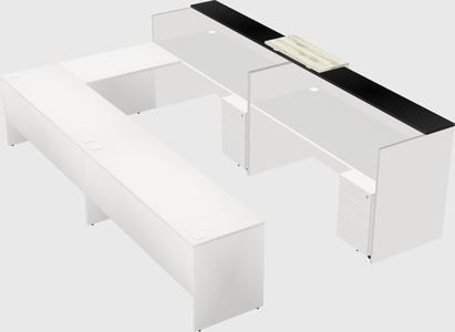 Shared one sided u-shaped reception desk