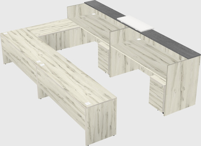 Shared one sided u-shaped reception desk