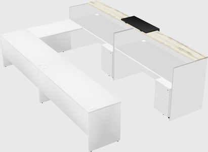 Shared one sided u-shaped reception desk