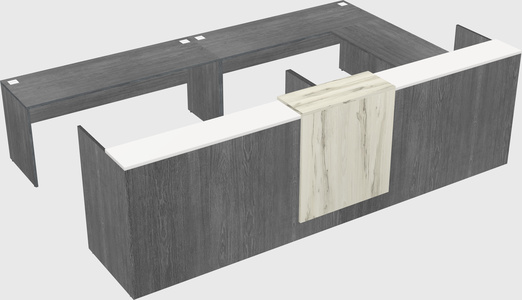 Shared one sided u-shaped reception desk