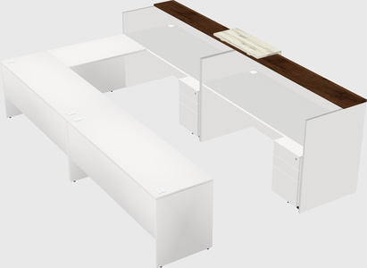 Shared one sided u-shaped reception desk