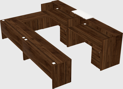 Shared one sided u-shaped reception desk
