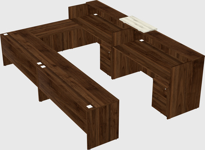 Shared one sided u-shaped reception desk