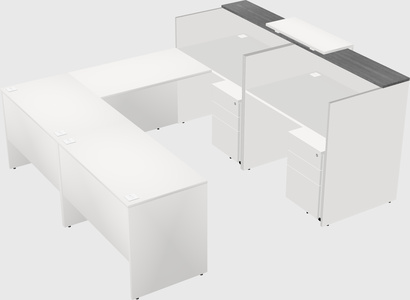 Shared one sided u-shaped reception desk