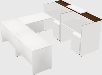 Shared one sided u-shaped reception desk