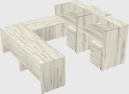 Shared one sided u-shaped reception desk