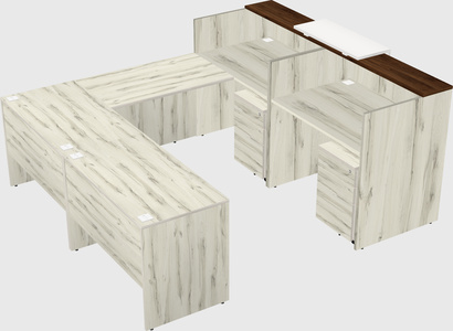 Shared one sided u-shaped reception desk