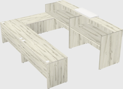 Shared one sided u-shaped reception desk