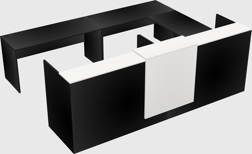 Shared one sided u-shaped reception desk