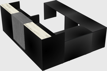 Shared one sided u-shaped reception desk