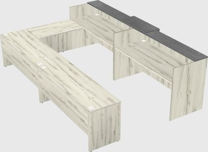 Shared one sided u-shaped reception desk