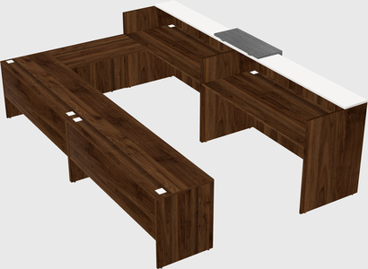 Shared one sided u-shaped reception desk