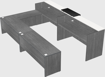Shared one sided u-shaped reception desk