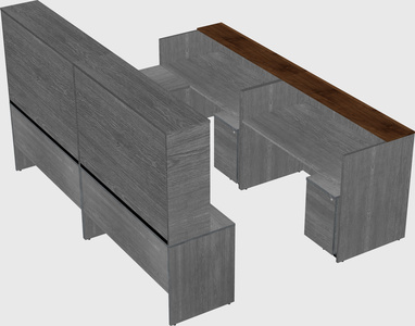 Shared one sided u-shaped reception desk
