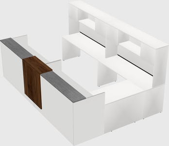 Shared one sided u-shaped reception desk