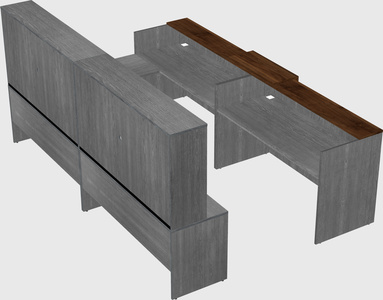 Shared one sided u-shaped reception desk