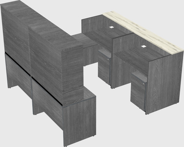 Shared one sided u-shaped reception desk