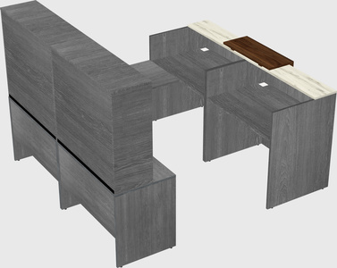 Shared one sided u-shaped reception desk