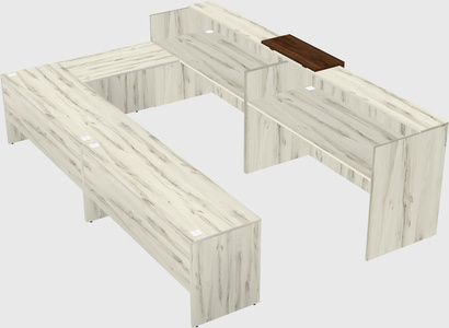 Shared one sided u-shaped reception desk