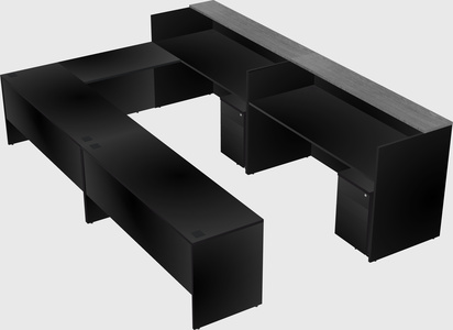 Shared one sided u-shaped reception desk