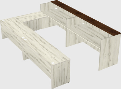 Shared one sided u-shaped reception desk