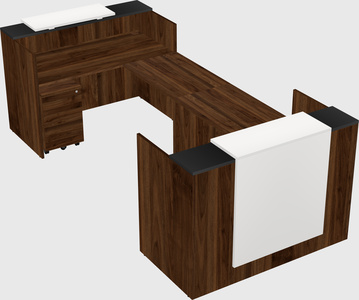 Bureau d'accueil en forme de u