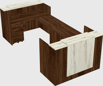 Bureau d'accueil en forme de u