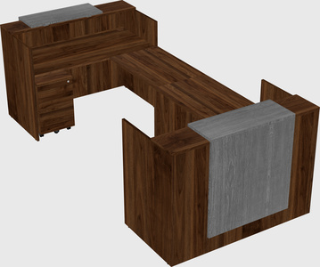 Bureau d'accueil en forme de u