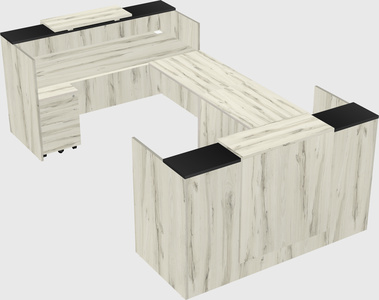 Bureau d'accueil en forme de u