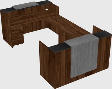 Bureau d'accueil en forme de u